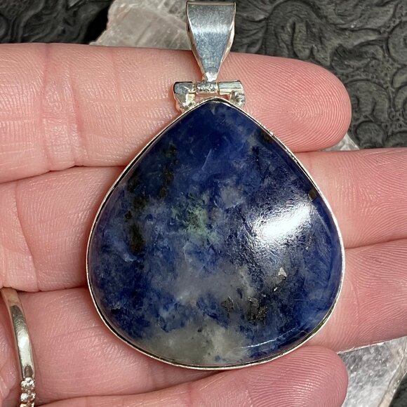 Sodalite in Lapis Lazuli Pendant Stone Crystal Jewelry - Picture 1 of 8
